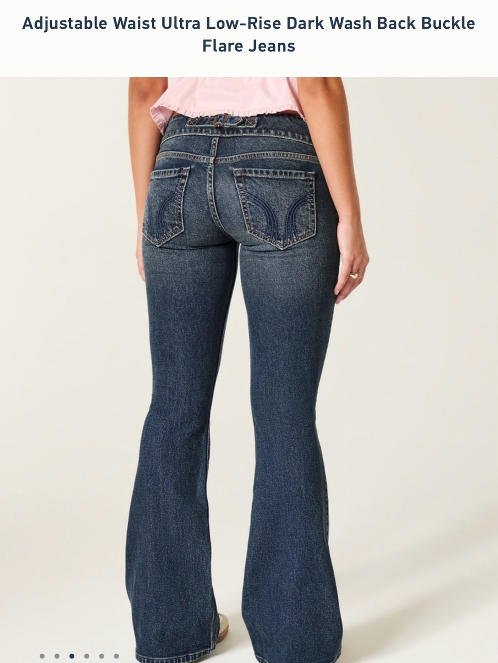 Hollister Ultra Low Rise Flare Jeans Dark Wash Brand New - Picture 3 of 3